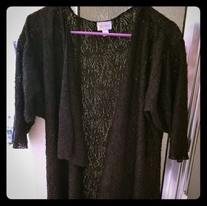 LulaRoe S Black Noir Lace Shirley